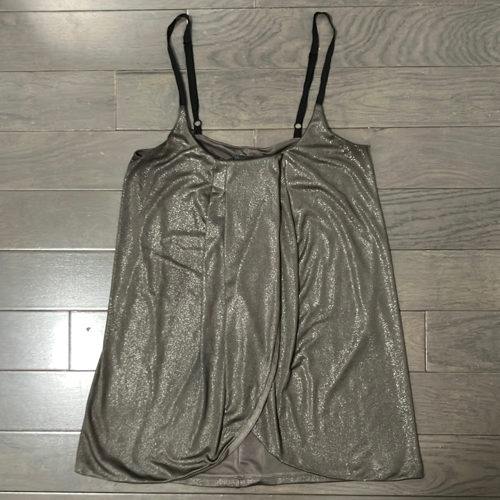 Armani Exchange Tulip Hem Metallic Tank Top Size XS